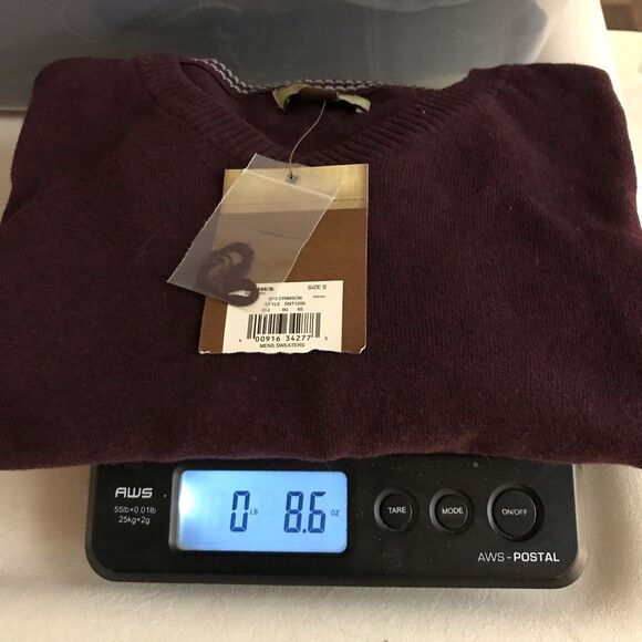 NWT Sonoma Mens Burgundy V-Neck Pullover Sweater Size Small - Picture 15 of 16